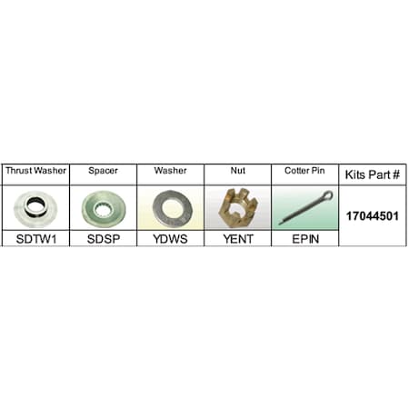 Fixed Hub Propeller Hardware Kit - Suzuki, Type D, DF90-DF115 HP